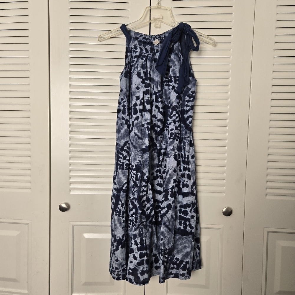 Bellambra Italy Navy Blue Linen  Dress Size S
